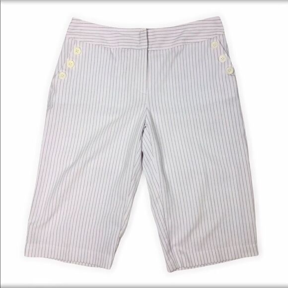 Apt 9 white pinstripe Bermuda Sz 6 - Picture 1 of 1